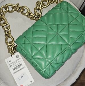 Zara Green Bag / Purse BNWT
